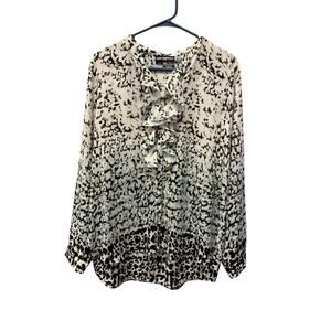 Karl Lagerfeld Paris Ruffle Front Blouse Women Large